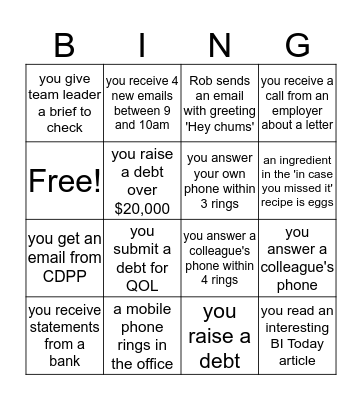 Office BINGO! Bingo Card