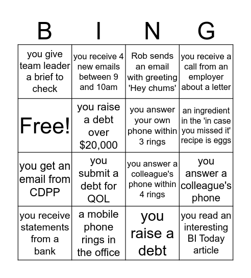 Office BINGO! Bingo Card