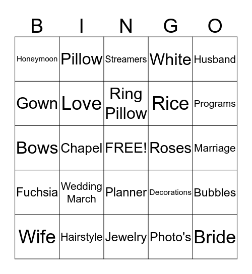 Tiarres & Jermaine Engagement Party BINGO Card