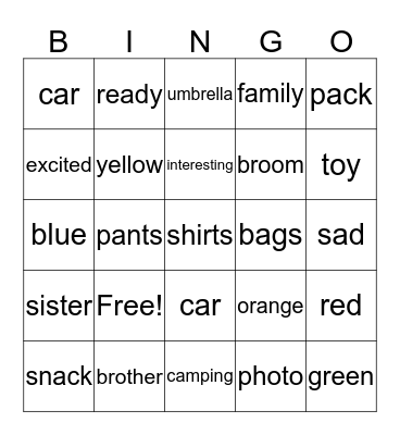 LEVEL 2 BINGO Card