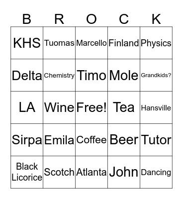 Bingo! Bingo Card