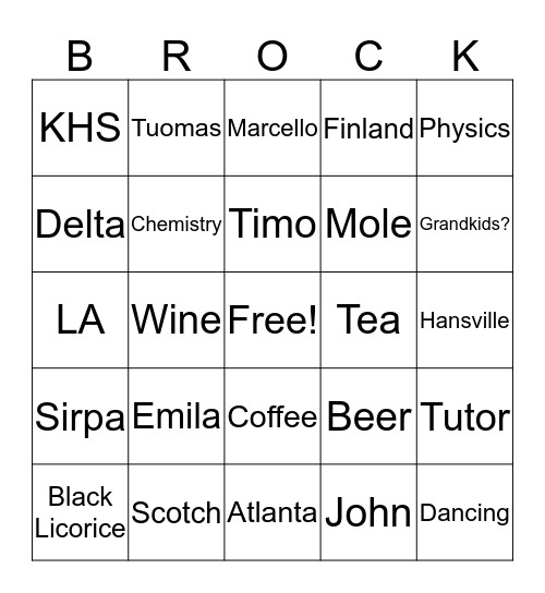 Bingo! Bingo Card