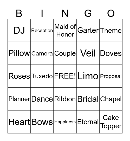 Tiarres & Jermaine Engagement Party BINGO Card