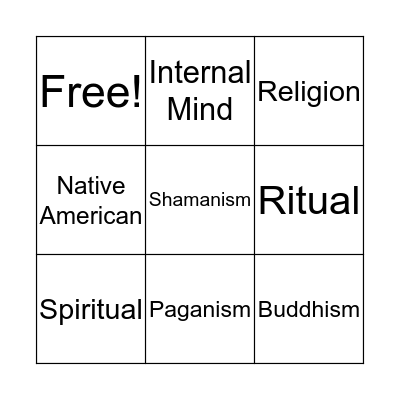 Spiritual Health Bingo Card