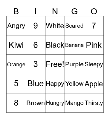 Learn English Bingo Card
