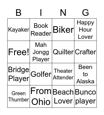WCHHP-New Members Bingo Card