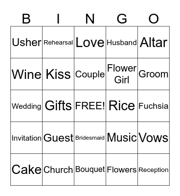 Tiarres & Jermaine Engagement Party BINGO Card