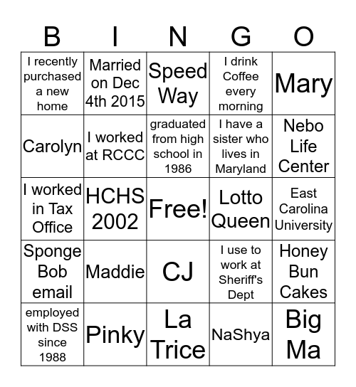 J Unit Bingo Challenge Bingo Card