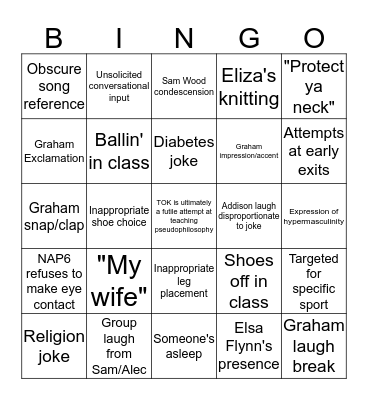 TOK! Bingo Card