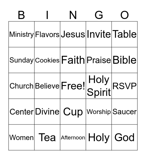 Amen Bingo Card