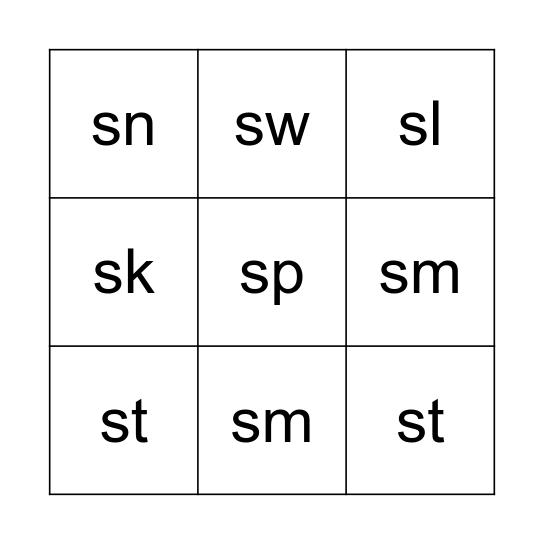 S-Blend Bingo Board Bingo Card