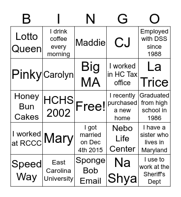 J Unit Bingo Challenge Bingo Card
