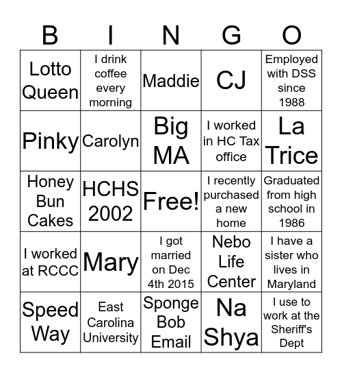J Unit Bingo Challenge Bingo Card