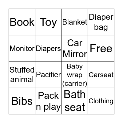 Pip's Stuff Bingo Card