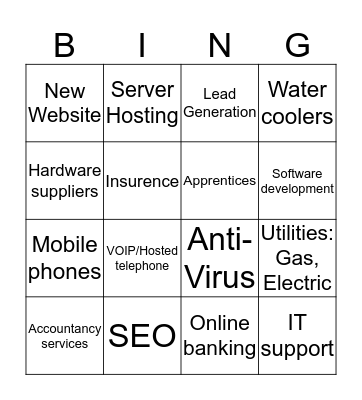Sales Call Bingo Card