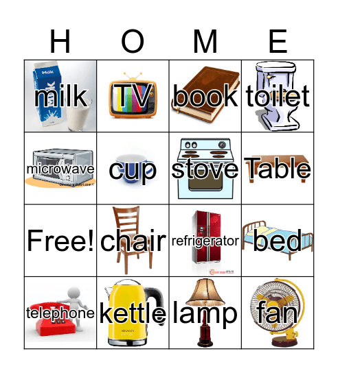 My Home Bingo Card