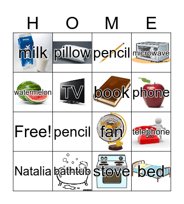 My Home Bingo Card