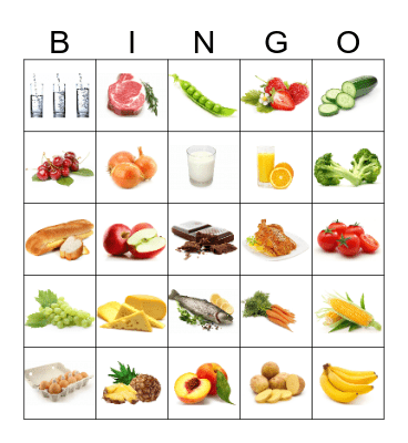 Food and Drink Bingo Card