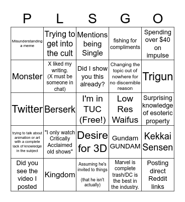 ayyyy Bingo Card