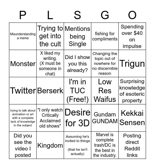 ayyyy Bingo Card