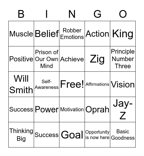 You Were Born to Win! Bingo Card