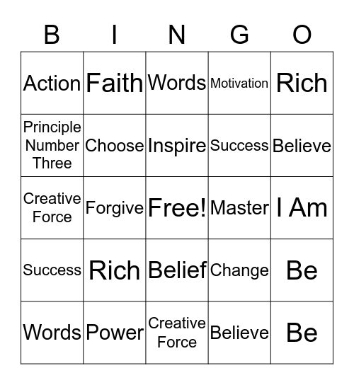 You Were Born to Win! Bingo Card