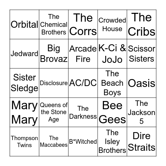 Super Sibling Bingo Special! Bingo Card