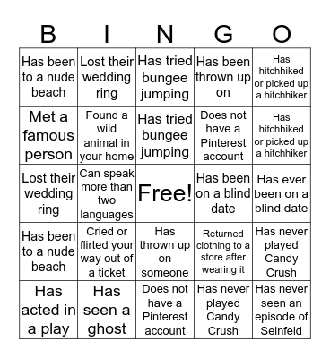 Get To Know You Bingo Card