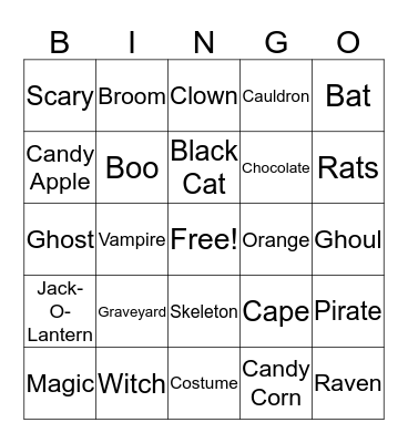 Halloween Bingo Card