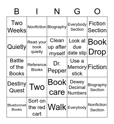 HASLET EAGLE LIBRARY BINGO Card