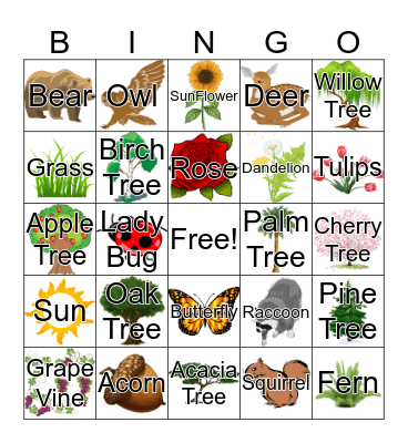 Nature Bingo Card