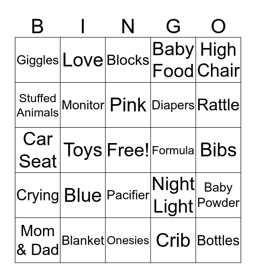 Baby Bingo Card