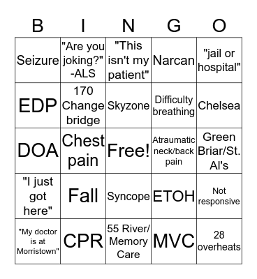 MTFAS Bingo!  Crew: _______________________ Bingo Card