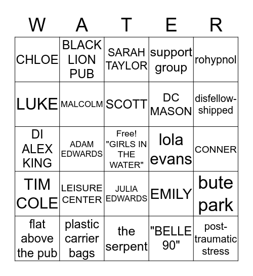 THE GIRLS IN THE WATER Bingo Card