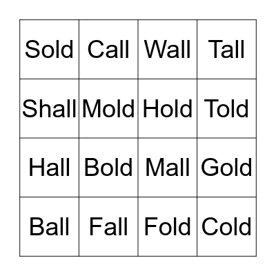 Glued Sounds Bingo Card