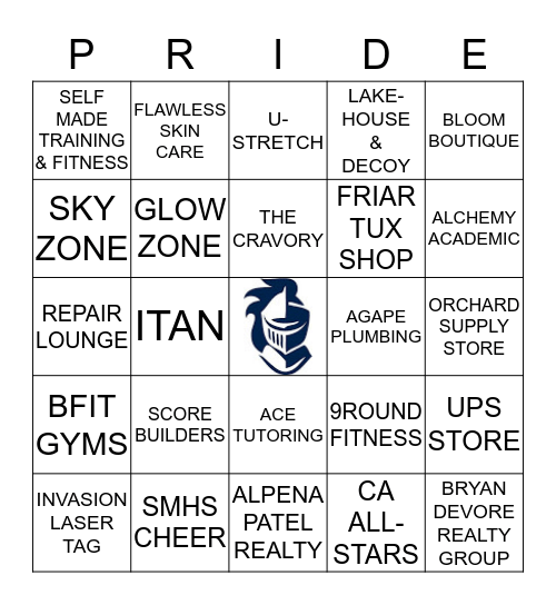 SM KNIGHTS PRIDE / VENDOR KNIGHT Bingo Card