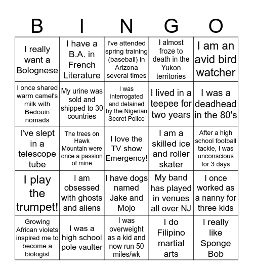 Do you know your colleagues? Bingo Card