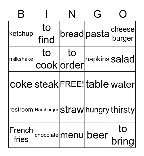 SPEAK AND READ ENGLISH  Bingo Card