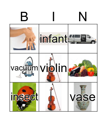 I&V Bingo Card