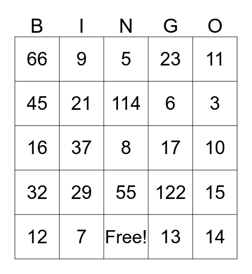 Congruent Shapes Bingo Card