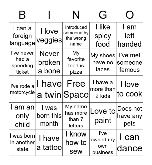 Mommy Bingo! Bingo Card