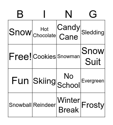 Winter Bingo  Bingo Card