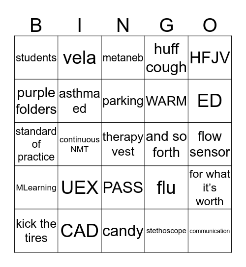 RC Week Huddle BINGO Card