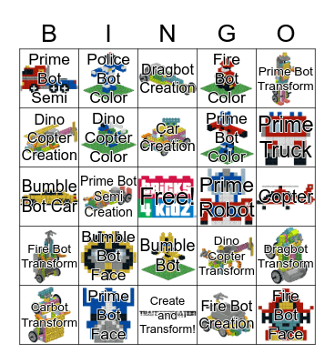 Transformation Creations Camp Bingo Card