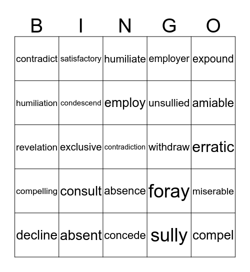 To Kill a Mockingbird #1 Bingo Card