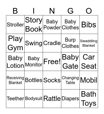 BABY BINGO Card
