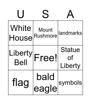 Symbols and Landmarks  Bingo Card