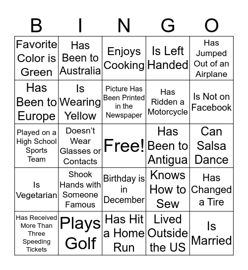 Invesco Bingo Card