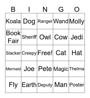 Book Fair Bingo Card