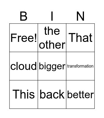 Test Bingo Card